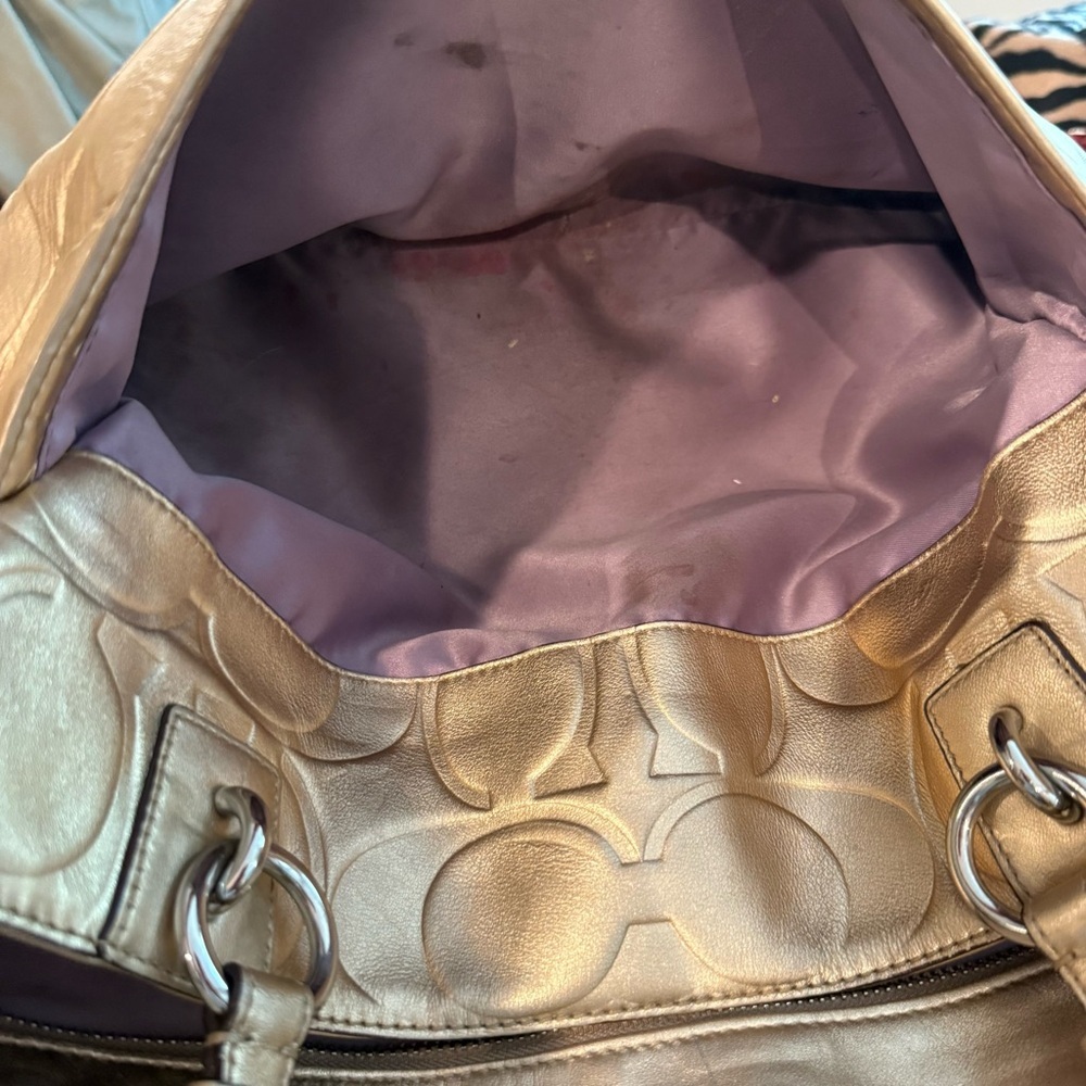 Coach Metallic Gold Monogram C Purse - Picture 13 of 16